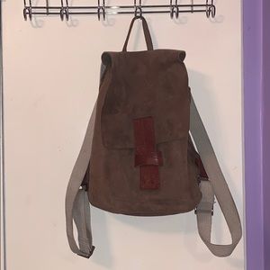 Vintage large suede backpack